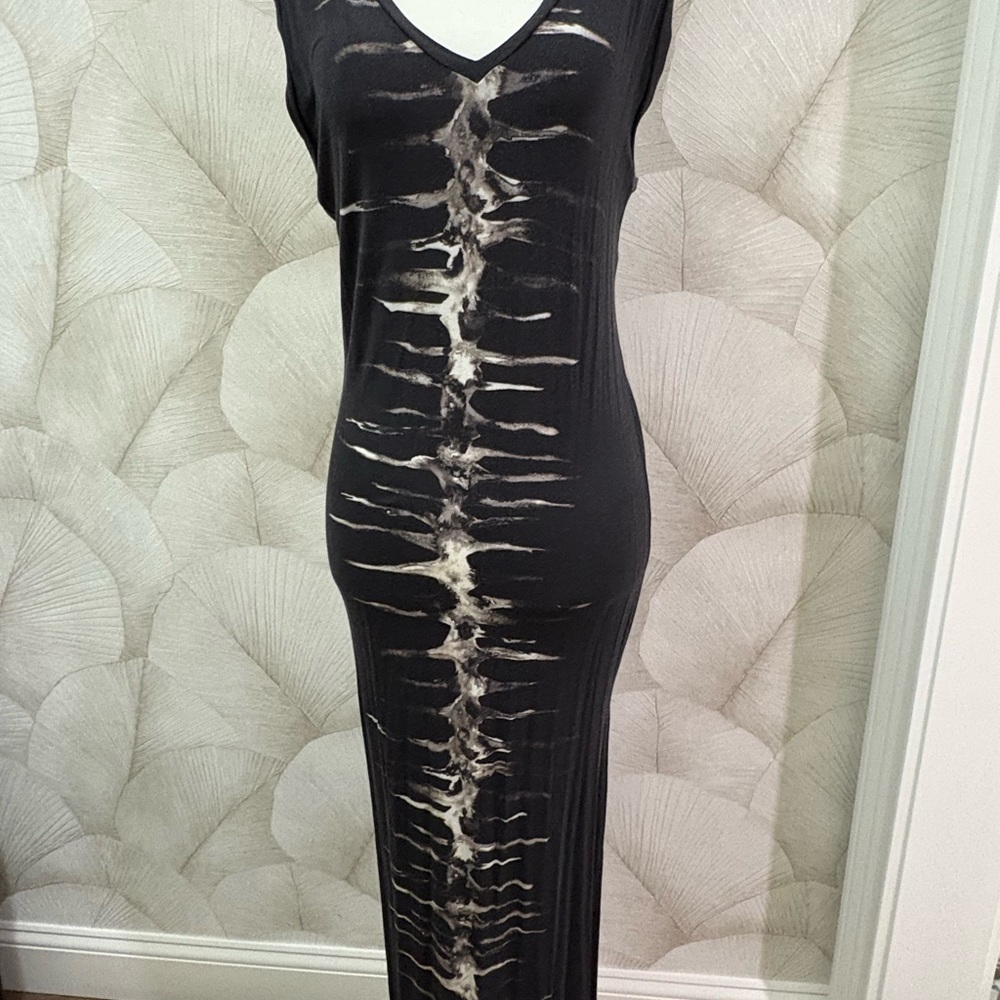 Haute Hippie Black Tie-Dye Maxi Dress